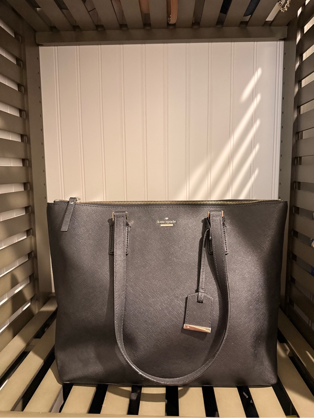 Kate Spade New York Black Leather Tote Bag